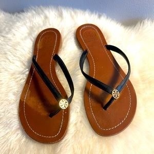 Tory Burch Terra Leather Flip Flops Sandals